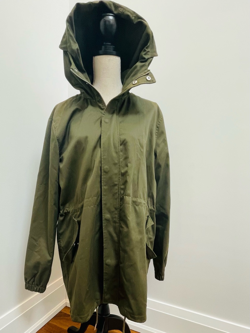 Olive Green Unisex Hooded Fall Jacket